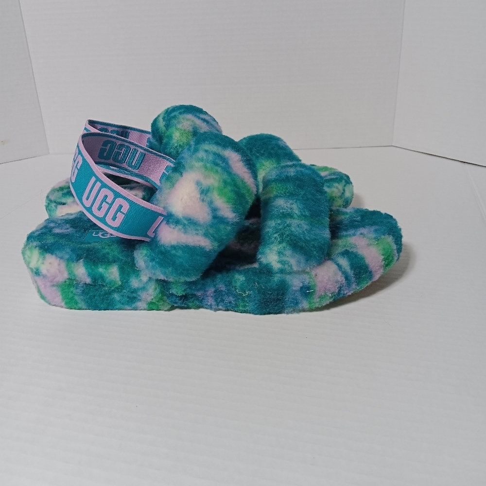 Ugg OH Yeah Shearling Tie dyed Slingback size11 - Picture 2 of 7